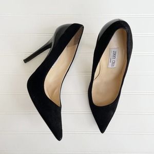 Jimmy Choo Shoes Anouke Heels Piagelle Black Suede 120 (40.5)